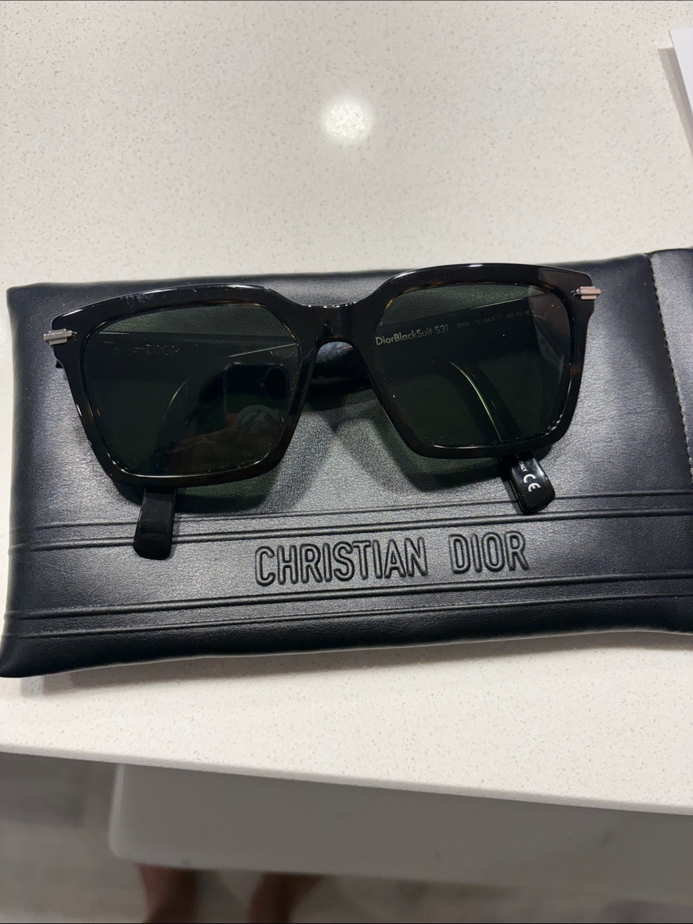 Dior Women's Black/Tortoise Square Sunglasses with Dark Lenses